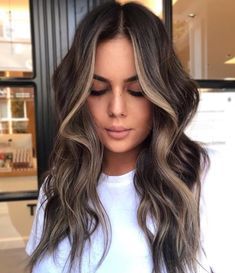 Balayage, Purple Hair Highlights, Long Hair Highlights, Money Pieces, Black Brown Hair, Dark Brunette Hair, Plum Hair, Black Hair Balayage, Hair With Highlights