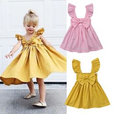 ESTIMATED DELIVERY IN 3-14 BUSINESS DAYS This Summer Party Baby Girls Princess Outfit/Dress is designed to help your little one stand out in style. Featuring a bowknot accent and an a-line silhouette with superior fabric, this outfit is sure to impress. Perfect for any special occasion or just a day out, it's a must-have for any little princess. Style: Cute Sleeve Style: Regular Sleeve Length(cm): Sleeveless Silhouette: A-LINE Season: Summer Pattern Type: Solid Material: Cotton, Polyester Gender Couture, Bowknot Dress, Princess Tutu Dress, Sundress Summer, Clothes Outfit, Princess Outfits