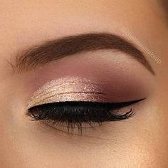 Eyebrows Wedding Hairstyles And Makeup, Machiaj Smokey Eyes, Rose Gold Makeup Looks, Make Up Mata, Rose Gold Eye Makeup, Rose Gold Eyeshadow, Make Up Gold, Gold Makeup Looks, Kadeřnické Trendy