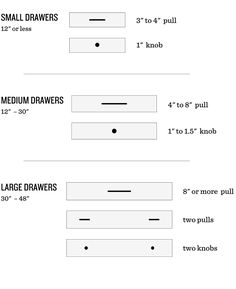 the size and width of two drawers in different sizes, with measurements for each drawer