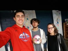 Andrew, Roy, and Annais with Annais Jr. Skull Model, Human Skull, Christmas Sweaters, Human