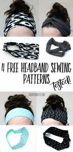 the instructions for how to tie headbands in four different ways, including an easy and