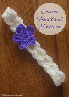 crochet headband pattern with flower on it