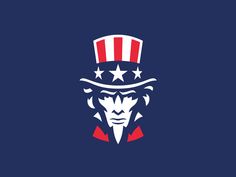 an american flag hat with stars and stripes on it, as well as the head of a