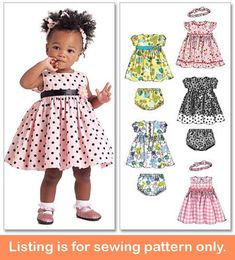 DRESS SEWING PATTERN Sew Baby Girls Clothes Infant Clothing - Etsy Couture, Party Dress Patterns, Toddler Dress Patterns, Baby Dress Pattern, Sewing Baby Clothes, Girl Dress Pattern, Baby Sewing Patterns, Mccalls Sewing Patterns