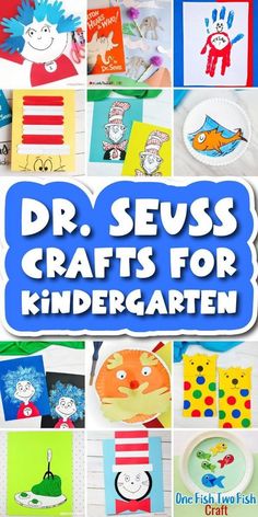 dr seuss crafts for kids to make with their own hands and fingerprints