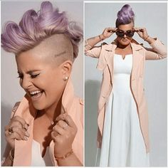 Long Hair Mohawk, Brunette Hair Trends, Pixie Mohawk, Half Shaved Head Hairstyle, Half Shaved Head, Mohawk Styles, Short Shaved Hairstyles, Half Shaved Hair, Half Shaved