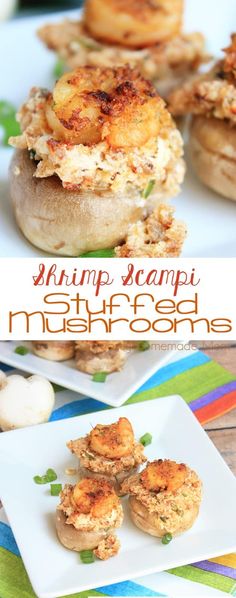 shrimp scampi stuffed mushrooms are an easy appetizer