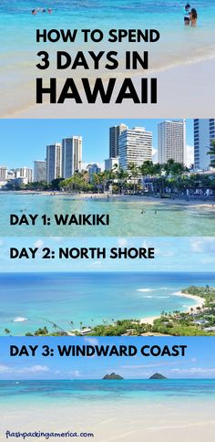 an advertisement with the words oahuu itinerary in different languages and pictures