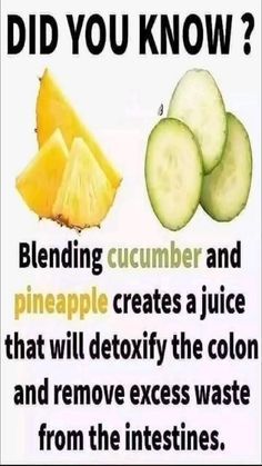 a sign with cucumber and pineapple slices on it that says, did you know?