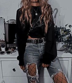 Professional Bartender Outfit Classy, Mesh Top Under Dress Outfit, Kendall Core Aesthetic, Glam Alternative Fashion, Mini Skirt Thigh High Boots Outfit, Korn Concert Outfit Ideas, Rock Fest Outfit, Shinedown Concert Outfit, Mua Outfits Black