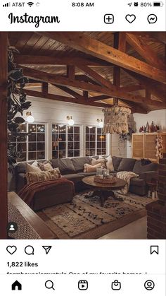 the instagram page shows an image of a living room