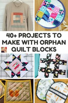 Have a bunch of single quilt blocks in the sewing room? Use up those orphan blocks with the fun and creative ideas here.
