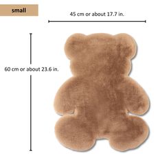 a teddy bear is shown with measurements for it's size and height in front of the image