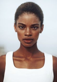 Black Female Models Faces, Black Woman With Freckles, Unconventially Attractive, Black Portrait Reference, Unique Female Faces, Neutral Face Expression, Model Face Reference, Front View Face, Women With Freckles