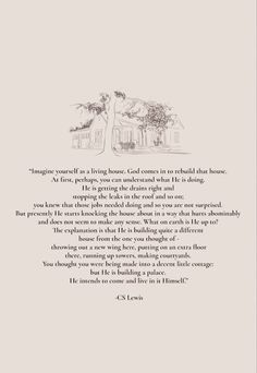 a drawing of a house with a poem written in it