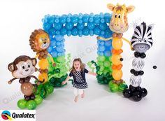 Animal Themed Birthday Party, Animal Baby Shower Theme, Ballon Decorations, Safari Birthday Party, Balloon Sculptures, Safari Birthday