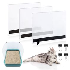 3Pcs Cat Litter Box Pee Shields, Cat Litter Box Pee Splash Guard Frosted Easy Clean Cat Litter Pan Pee for Open Top Litter pan (Litter Box Not Included) (As an Amazon Associate I earn from qualifying purchases) Pet Supplies, Urine Stains, Cat Top, Easy Clean, Open Top, Easy Cleaning