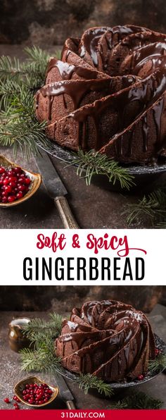 this soft and spicy gingerbread bundt cake is the perfect dessert for christmas