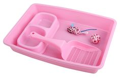PAWISE Small Cat Litter Box Kit Includes 4 Pieces, Low Entry Cat Litter Pan, Cat Litter Scooper, Cat Bowls, Cat Mouse Toy for Kitty, 14.5x10.5 Inches, Pink (As an Amazon Associate I earn from qualifying purchases) Cat Litter Box Mats, Best Litter Box, Litter Scoop, Cat Litter Tray, Getting A Kitten, Pet Supplies & Accessories, Mouse Toy, Litter Tray, Kitten Toys