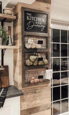 the kitchen is ready to be used as a storage area for bread and other items