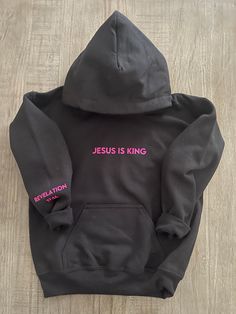 Jesus is King Youth Hoodie – Cheeks & Bubbles Handmade Cute Hoodies Aesthetic, Neon Hoodie, Christian Clothing Brand, Jesus Clothes, Christian Shirts Designs, Christian Hoodies, Jesus Is King, Casual Preppy Outfits, Christian Fashion