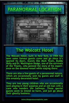 an advertisement for the woolcott hotel in new york city, with information about it