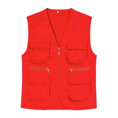 Unisex Women Men Cargo Vest Multi Pocket Casual Waistcoat Outdoor Fishing Work This item is one vest only. Please note this is in Asian sizing, Asian size is smaller than western size e.g. UK, US, AU, please check the measurements carefully before making a purchase. Please allow 2-4cm error due to the manual measurement and different measurement methods. If you are not sure if the item would be fit, please provide height and weight, we will help to check. (1cm=0.39 inches. 1 inch=2.54cm) Size: M Homecoming, Cargo Vest, Be Fit, Red Jacket, Vest Dress, Vest Jacket, 1 Inch, Women Men, Work Wear