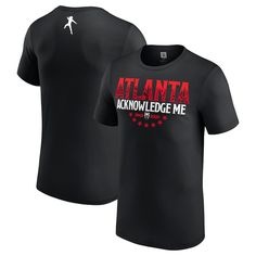 a black t - shirt with the words atlanta and an image of a basketball player