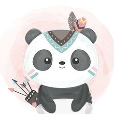 Watercolor Panda, Panda Clipart, Panda Illustration, Arte Doodle, Panda Baby, Animal Vector