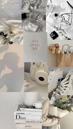 the collage shows many different types of items and their shadows are shown in this image