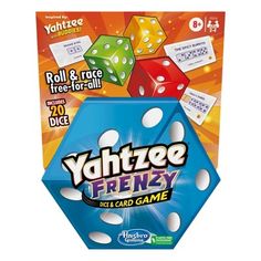 the yahtzee french card game is in its box and ready to play