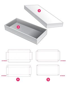 an open box with instructions for how to fold the lid and cut it in half