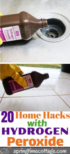 two pictures showing how to remove and use hyrdroen from the floor with vinegar