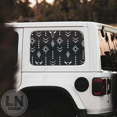 This decal set is perfect for anyone looking to add a unique personal touch to their vehicle! These window decals are compatible with Jeep Wrangler JK/JKU/JL/JLU 2007-2023 with hard tops. While ordering, please be sure to correctly fill out the customization box with the correct information regarding the vehicle you plan to apply these decals. The year/make/model can affect the sizing of the decals, so in order to ensure you get the correct size for your vehicle this information is necessary. If this information is left blank or containing incorrect information, please contact me immediately to resolve the issue. If left blank or containing improper information, the decal will be made to fit JL models. We provide easy to follow, step by step application instructions within the package, how Jeep Steering Wheel Decal, Horse Car Decals, Jeep Wrangler Decals Vinyls, Cow Print Jeep Wrangler, Boho Jeep Wrangler, 2024 Jeep Wrangler Accessories, Interior Jeep Wrangler Accessories, Jeep Window Decals, Jeep Interior Decor