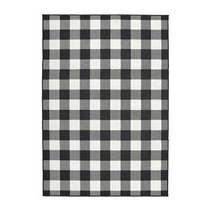 a black and white checkered rug