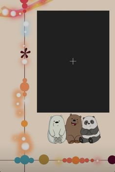 two bears are sitting next to each other in front of a black screen with the letter t on it