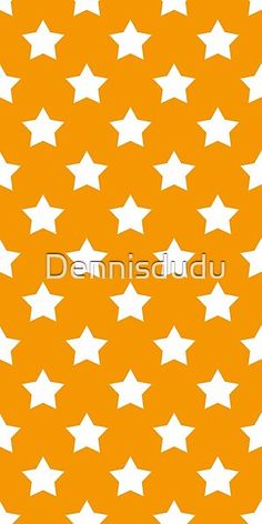 White Stars Orange Background Pattern Design by Dennisdudu | Redbubble