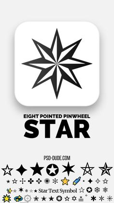 Eight Pointed Pinwheel Star Symbol