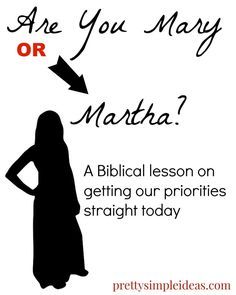 a woman standing with her hands on her hips and the words are you mary or martha?