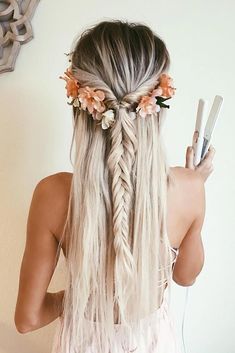 Homecoming Hairstyles, Fishtail Hairstyles, Bohemian Hairstyles, Color Treated Hair, Boho Hairstyles, Nail Salon, Pretty Hairstyles