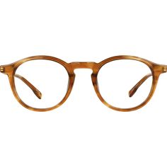 These fetching round glasses feature an acetate rim with metal temple arms. A keyhole bridge adds a chic touch. The medium-sized eyeglasses is hand-polished to a glossy finish and comes in a choice of caramel or chestnut. Spring hinges provide a comfortable fit. Please note the actual pattern on eyeglasses may vary slightly from the one pictured. | Zenni Minimalist Round Prescription Eyeglasses Pattern Mixed Small Round Glasses, Shopping Essentials, Round Eyeglasses Frames, Zenni Optical, Round Glasses, Cozy Style, Round Eyeglasses, Eye Wear, Fashion Eyeglasses