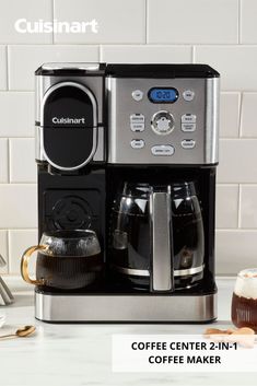 a coffee maker sitting on top of a counter