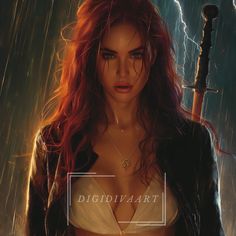 a woman holding an umbrella in the rain with lightning above her head and behind her back