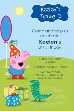 a birthday party with pep the pig and presents
