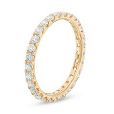 A reflection of your forever love, this dazzling diamond eternity band is a classic look she’ll cherish. Crafted in warm 14K gold, this ring features shimmering diamondswith a color ranking of I and clarity of I1, around the endless design. Brilliant with 1 ct. t.w. of diamonds and a bright polished shine, this comfort-fit eternity band proclaims her sophisticated style. Eternity Rings, Diamond Eternity Band, Eternity Band Diamond, Diamond Eternity, Eternity Band, Forever Love, The Endless, Eternity Bands, Sophisticated Style