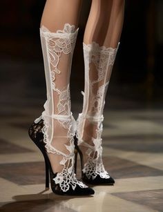 Blair Waldorf, Haute Couture Heels, Haute Couture Shoes, Runway Heels, Lace Aesthetic, Fancy Shoes, Aesthetic Shoes, Pretty Shoes