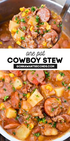 Scooping Cowboy Stew from the pot Cowboy Stew, Succulent Varieties, Easy Soups, Idee Pasto Sano, Easy Soup Recipes, Crockpot Dinner, Crockpot Recipes Easy, Delicious Soup