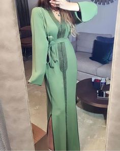 Moroccan luxurious Green Caftan , Moroccan Kaftan, Abaya , Wedding Dress Moroccan Kaftan Dress Simple, Caftan Simple Chic Haute Couture, Abaya Wedding Dress, Caftan Simple Chic, Kaftan Abaya Dubai, Abaya Wedding, Abaya Mode, Kaftan Simple, Moroccan Green