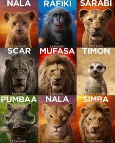 the lion king names in different languages